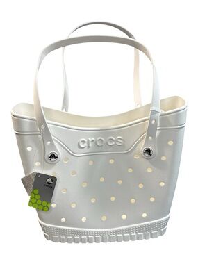 Crocs Classic Medium Tote White Summer Beach Pool Baseball Mom Everyday NWT